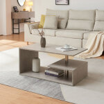 [en. casa] - table basse haarlem 90 x 50 x 41 cm effet b�ton clair