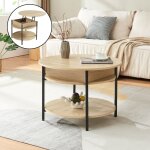 [en. casa] - table basse kandas avec surface relevable effet ch�ne