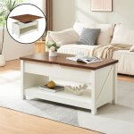 [en. casa] - table basse kasama 110 x 55 x 54 cm effet noyer blanc