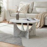 [en. casa] - table basse rindal 80 x 42 cm effet marbre blanc
