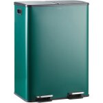 Casabel poubelle 60l verte, double compartiment, couvercles