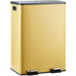 Casabel poubelle 60l ochre, double compartiment, couvercles