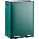 Casabel poubelle 60l verte, double compartiment, couvercles