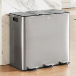 Casabel poubelle tri s�lectif 3x20l, acier inox chrome, poubelle