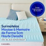 Casabel surmatelas 140 x 190 cm mousse � memoire de forme