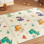 Casabel tapis d?�veil b�b� 180�150 cm, pliable, motifs dinosaures