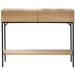 Calicosy - console 2 tiroirs 1 tablette dcor bois - l100cm