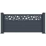 Casanoov - panneau de clture 1, 9m sunny h. 90cm aluminium gris