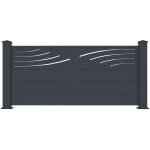 Casanoov - panneau de clture 1, 9m veleta h. 90cm aluminium gris