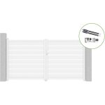Casanoov - portail battant 3m vogel h. 160cm alu blanc + motorisation ranger b150