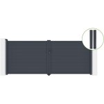 Portail battant 4m eiger h. 160cm alu gris + 2 poteaux 20x20cm h. 190cm