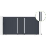Casanoov - portail coulissant 3, 5m giona h. 180cm alu + 2 poteaux eifel 15x15cm h. 190cm gris