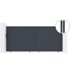 Portail coulissant 4m eiger h. 180cm alu gris + 2 poteaux 20x20cm h. 190cm Portail coulissant 4m eiger h. 180cm alu gris + 2 poteaux 20x20cm h. 190cm