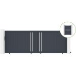 Casanoov - portail coulissant 4m giona h. 140cm alu gris + portillon 1m cimone h. 140cm alu Casanoov - portail coulissant 4m giona h. 140cm alu gris + portillon 1m cimone h. 140cm alu
