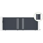 Casanoov - portail coulissant 4m giona h. 140cm alu + portillon giona h140 gris Casanoov - portail coulissant 4m giona h. 140cm alu + portillon giona h140 gris