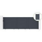 Casanoov - portail coulissant 5m eiger h. 160cm + portillon 1m gris eiger h. 160cm aluminium