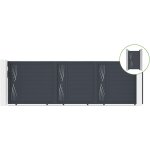 Portail coulissant 5m veleta h. 160cm alu + portillon veleta h160 gris