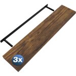 Casaria - 3x tagres murales flottantes mdf robuste effet flottant support de fixation inclus tagre ...