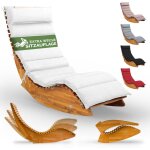 Casaria chaise longue  bascule java avec housse bois d'acacia certifi fsc pliable transat ergonomique ...