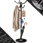 Porte - manteau avec base en marbre 14 crochets 37x37x175cm portemanteau sur pieds stable rangement porte ...
