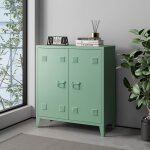 [en. casa] - casier de bureau mtallique orip  2 portes 90 x 80 x 33 cm vert pastel mat