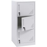 Casier hhg - 515, casier coffre - fort armoire � casiers 3 portes, 90x38x45cm acier, blanc
