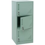 [jamais utilis�] casier hhg - 515, casier coffre - fort armoire � casiers 3 portes, 90x38x45cm acier, ...