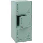 Casier hhg - 515, casier coffre - fort armoire � casiers 3 portes, 90x38x45cm acier, vert menthe