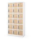 Casier vestiaire karol, 900 x 1850 x 400 mm, eco design : blanc / ch�ne sonoma