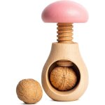 Casse - noix en bois en forme de champignon - rose