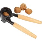 Casse - noix avec manches en bois en marron m�tal, pince casse noisette ouvre - bouteille, noyer clip ...
