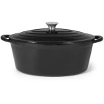 Casserole ovale en fonte avec couvercle noir 2634