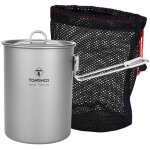 Casserole titanium 900ml ultra - lgre - avec couvercle et poigne pliable - multi - usage (cuisine, ...