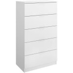 Commode cesar, 6 tiroirs, ouverture coulissante, 39x61, 4x109, 7h cm blanc