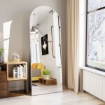 Cassilando miroir en pied bomb� 165 x 60 cm, cadre en alliage d'aluminium, miroir de courtoisie haute ...