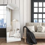 Cassilando miroir en pied bomb� 162 x 53 cm, cadre en alliage d'aluminium, miroir de courtoisie haute ...