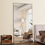 Cassilando miroir sur pied 180x80 cm, grand miroir au sol, miroir sur pied, contre le mur pour chambre ...