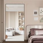 Cassilando - miroir sur pied 180x80cm, grand miroir de sol noir, miroir sur pied, contre le mur pour ...