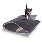 Cat mat, tapis de sable pour litire de chat 61, 5 x 42 cm. double couche impermable, anti - claboussures. ...