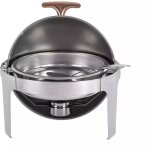 Catering rchaud chauffe - plats ronds en acier inoxydable de 1, 58gal avec couvercle en verre pour le ...