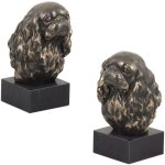 Cavalier king charles spaniel i - statuette de chien, buste sur socle en pierre, sculpture, trophée pour ... Cavalier king charles spaniel i - statuette de chien, buste sur socle en pierre, sculpture, trophée pour ...