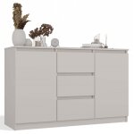Cazar - commode 2 portes + 3 tiroirs - dimensions : 75x120x40 - buffet, rangement - beige