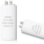 Cbb60 25uf condensateur de d�marrage 25�f moteur condensateur 45 x 95 mm 50 / 60hz 450vac avec vis m8 ...