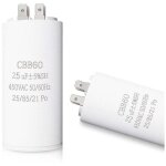 Cbb60 25uf condensateur de d�marrage 25�f moteur condensateur 45 x 95 mm 50 / 60hz 450vac avec vis m8 ...