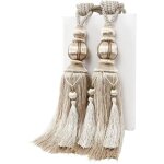 1 paire d'embrasses de rideaux en corde fait à la main avec pompons pour rideaux de fenêtre drapé corde ... 1 paire d'embrasses de rideaux en corde fait à la main avec pompons pour rideaux de fenêtre drapé corde ...