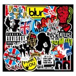 100 autocollants de rock roll, musique vinyle sticker bomb pack pour ordinateur portable, skateboard, ...
