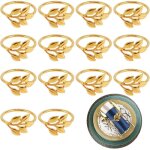 Ccykxa lot de 14 ronds de serviette dor�s, �l�gants ronds de serviette en m�tal, porte - serviettes, ...