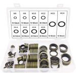 Ccykxa lot de 150 joints d'�tanch�it� hydrauliques m6 - m24 bague d'huile d'�tanch�it� en caoutchouc ...