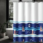 180 x 200 cm rideau de douche, , bleu, ourlet lest, anti - moisissure, impermable, lavable, en tissu ...