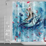 180x180cm drle chat rideau de douche mignon chat baleine ocan vague rideau de bain dessin anim rouge ...